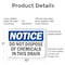 Signmission Do Not Dispose Of Chemicals In This Drain, 10 in W x Rectangle, Plastic OS-2PACK-NS-P-710-L-15425 - alternate 5